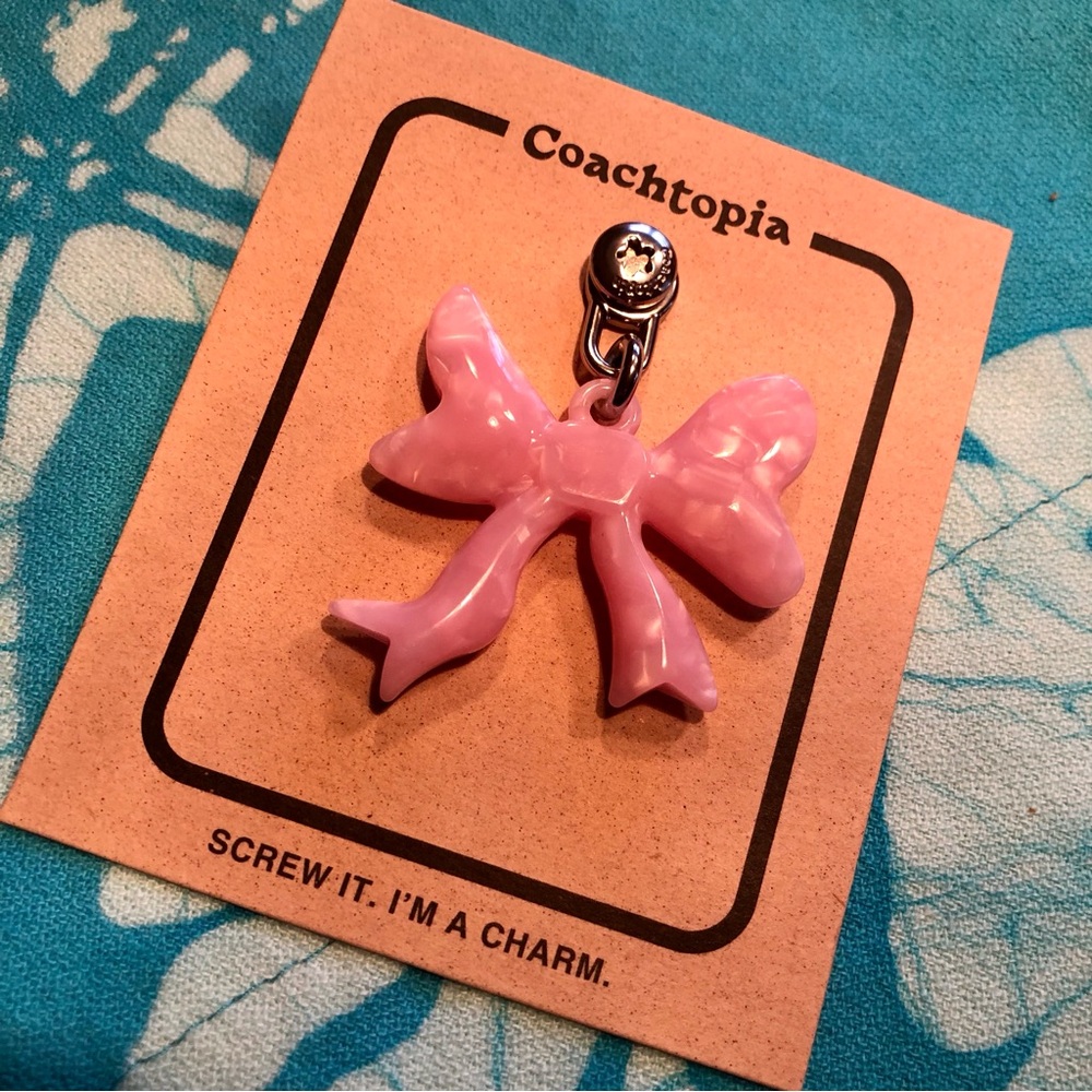 ❌SOLD❌Coach NWT Pink Bow Bag Charm